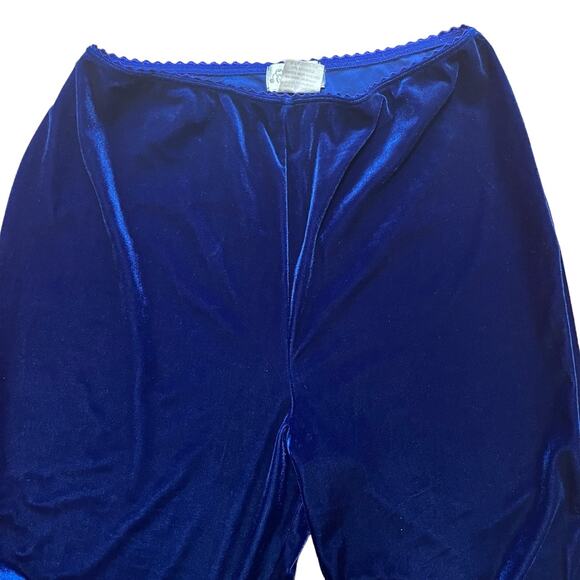VTG GANTOS High Rise Straight Leg Pull On Velvet Pants in Royal Blue SZ 12 - Picture 2 of 11